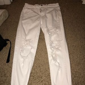 white ripped jeans